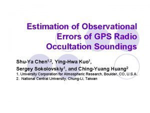 Estimation of Observational Errors of GPS Radio Occultation