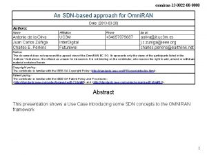 omniran13 0022 00 0000 An SDNbased approach for