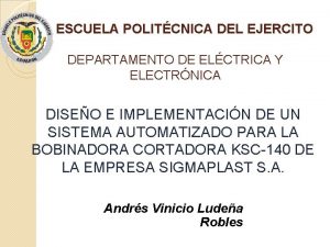 ESCUELA POLITCNICA DEL EJERCITO DEPARTAMENTO DE ELCTRICA Y