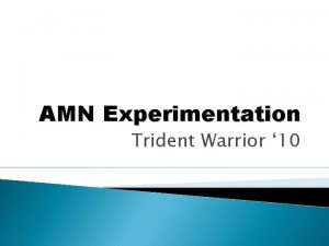 AMN Experimentation Trident Warrior 10 Trident Warrior 2010