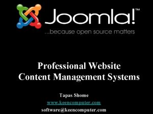 Professional Website Content Management Systems Tapas Shome www