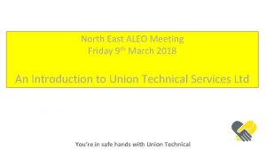 North East ALEO Meeting Friday 9 th March