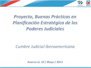 Proyecto Buenas Prcticas en Planificacin Estratgica de los