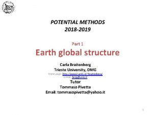 POTENTIAL METHODS 2018 2019 Part 1 Earth global