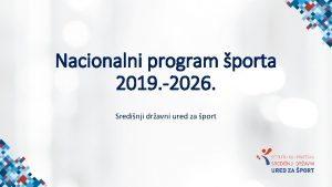 Nacionalni program porta 2019 2026 Sredinji dravni ured