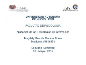 UNIVERSIDAD AUTONOMA DE NUEVO LEN FACULTAD DE PSICOLOGIA