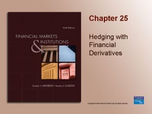 Chapter 25 Hedging with Financial Derivatives Chapter Preview