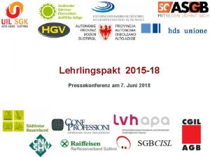 Lehrlingspakt 2015 18 Pressekonferenz am 7 Juni 2018