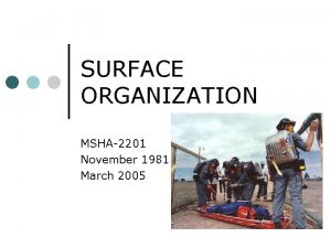 SURFACE ORGANIZATION MSHA2201 November 1981 March 2005 Northern