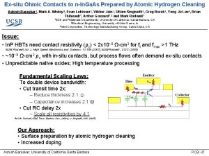 Exsitu Ohmic Contacts to nIn Ga As Prepared