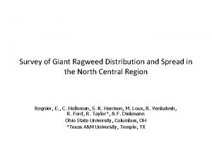 Survey of Giant Ragweed Distribution and Spread in