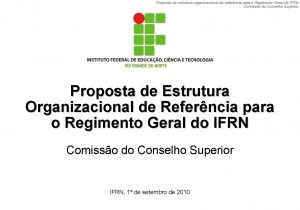 Proposta de estrutura organizacional de referncia para o