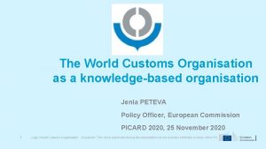 The World Customs Organisation as a knowledgebased organisation