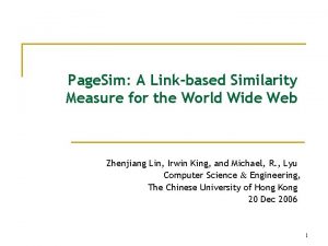 Page Sim A Linkbased Similarity Measure for the