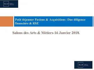 Petit djeuner Fusions Acquisitions Due diligence financire RSE
