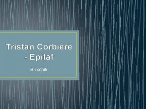 Epitaf tristan corbiere