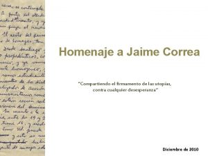 Homenaje a Jaime Correa Compartiendo el firmamento de