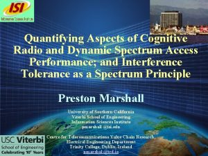 Quantifying Aspects of Cognitive Radio and Dynamic Spectrum