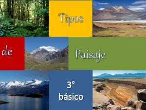 Tipos de Paisaje 3 bsico Objetivos Crear trabajos