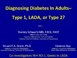 Diagnosing Diabetes In Adults Type 1 LADA or
