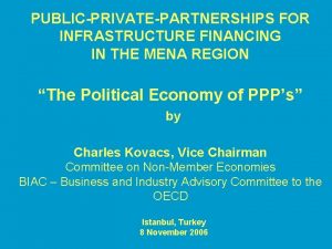 PUBLICPRIVATEPARTNERSHIPS FOR INFRASTRUCTURE FINANCING IN THE MENA REGION