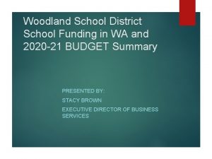 Woodland School District School Funding in WA and