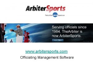www arbitersports com Officiating Management Software Log In