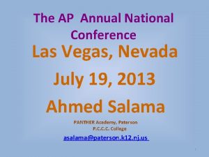 The AP Annual National Conference Las Vegas Nevada