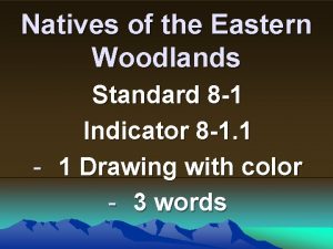 Natives of the Eastern Woodlands Standard 8 1