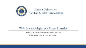 Ankara niversitesi Nallhan Meslek Yksekokulu Web Sitesi Gelitirmek