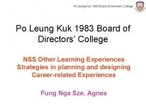 Po Leung Kuk 1983 Board of Directors College