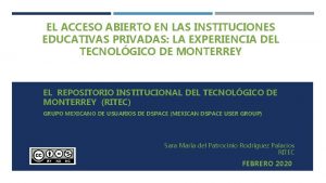 EL ACCESO ABIERTO EN LAS INSTITUCIONES EDUCATIVAS PRIVADAS