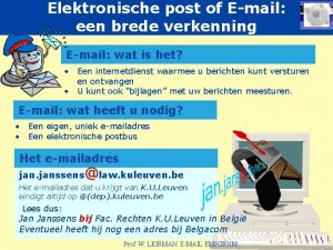 Elektronische post of Email een brede verkenning Email