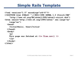Simple Rails Template xml version1 0 encodingutf8 DOCTYPE