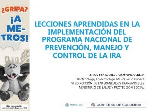 LECCIONES APRENDIDAS EN LA IMPLEMENTACIN DEL PROGRAMA NACIONAL