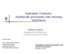 Hydraulic Fracture multiscale processes and moving interfaces Anthony