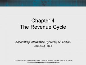 Chapter 4 The Revenue Cycle Accounting Information Systems