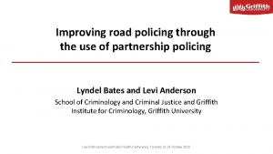 Improving road policing through the use of partnership