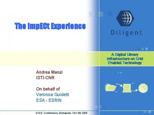 The Imp ECt Experience A Dgital Library Infrastructure
