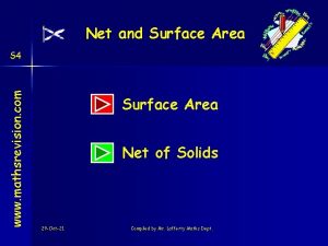 Net and Surface Area www mathsrevision com S