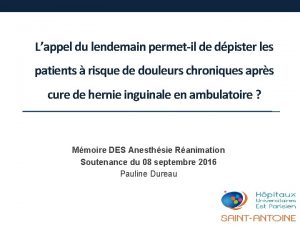 Lappel du lendemain permetil de dpister les patients