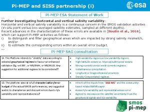 PiMEP and SISS partnership i PiMEP ESA Statement