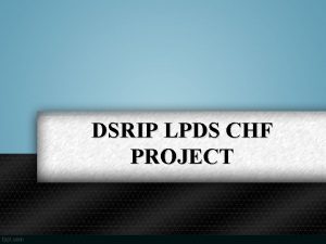 DSRIP LPDS CHF PROJECT LPDS CHF Project Category