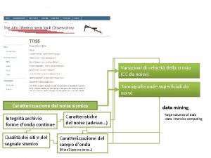 Variazioni di velocit della crosta CC da noise