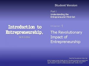 Part I Understanding the Entrepreneurial MindSet Introduction to