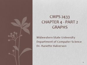 CMPS 2433 CHAPTER 4 PART 2 GRAPHS Midwestern