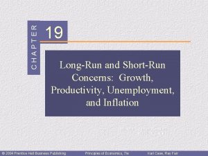 CHAPTER 19 LongRun and ShortRun Concerns Growth Productivity