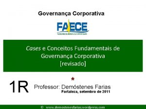 Governana Corporativa Cases e Conceitos Fundamentais de Governana
