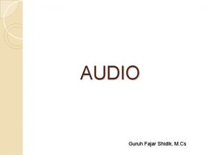 AUDIO Guruh Fajar Shidik M Cs Profile Lecturer