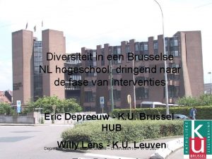 Diversiteit in een Brusselse NL hogeschool dringend naar